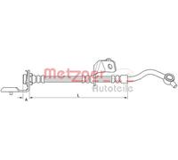 Flexible de frein 4110820 METZGER pour KIA HYUNDAI