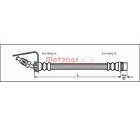Flexible de frein 4114761 METZGER pour RENAULT OPEL