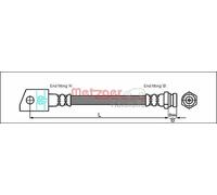 Flexible de frein 457mm METZGER pour OPEL FRONTERA A