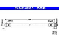 ATE Flexible de frein pour FIAT: Ducato, Coupé, Tipo & CITROËN: Jumper, Relay, Dispatch & PEUGEOT: Boxer & LANCIA: Delta (Ref: 83.6401-0159.3)