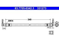 Flexible de frein 83.7705-0342.3 ATE pour MERCEDES-BENZ SL