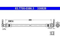 Flexible de frein 83.7705-0386.3 ATE pour MERCEDES-BENZ CLASSE C CLASSE C Coupé