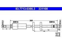 Flexible de frein 83.7713-0366.3 ATE pour VOLVO XC90 I XC90 I VAN