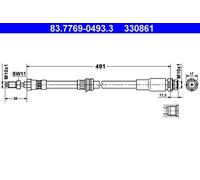 ATE 83.7769-0493.3 Flexible de frein
