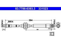 Flexible de frein 83.7788-0393.3 ATE pour VOLVO V40 Cross Country