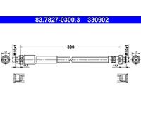 ATE Flexible de frein pour FORD MAZDA 83.7827-0300.3