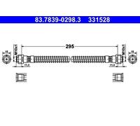 ATE 83.7839-0298.3 Flexible de Frein Avant pour Porsche 911 991 911 Targa