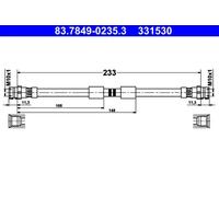 Flexible de frein 83.7849-0235.3 ATE pour VW GOLF VI Décapotable