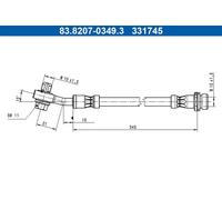 ATE 83.8207-0349.3 Flexible de frein