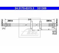 ATE Flexible de frein 24.5170-0315.3 pour Audi, Seat, VW - Golf II 3/5 portes