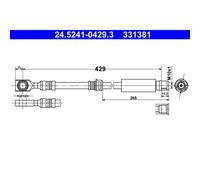 ATE Flexible de frein 24.5241-0429.3 - Essieu avant pour OPEL Zafira B / Vauxhall