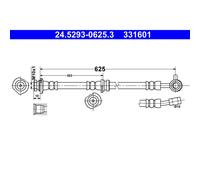 Flexible de frein ATE 24.5293-0625.3, droite