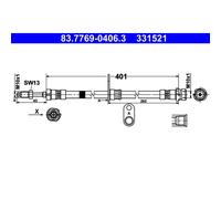 ATE 83.7769-0406.3 Flexible de frein