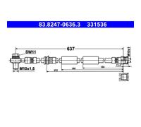 ATE 83.8247-0636.3 Flexible de frein