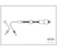 Flexible de frein Essieu arrière gauche 19034265 CORTECO pour RENAULT KANGOO