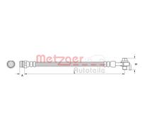 Flexible de frein Essieu arrière gauche 4110800 METZGER pour FORD VOLVO