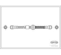 Flexible de frein Essieu avant 19034269 CORTECO pour VW AUDI PORSCHE