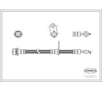 Flexible de frein Essieu avant gauche 19033579 CORTECO pour TOYOTA COROLLA