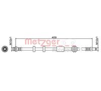 Flexible de frein Essieu avant gauche 4111468 METZGER pour VOLVO XC70 II