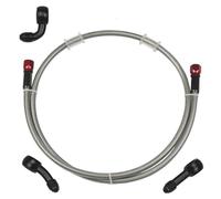 Flexible de frein Vis Banjo 0°/ 28°/ 90° ; Durite De Frein Tressée Argentée Transparente Pour Moto Tuyau D'embrayage Hydraulique Conduite D'huile Du Maître-cylindre(1000mm)