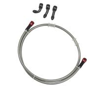 Flexible de frein Vis Banjo 0°/ 28°/ 90° ; Durite De Frein Tressée Argentée Transparente Pour Moto Tuyau D'embrayage Hydraulique Conduite D'huile Du Maître-cylindre(1500mm)
