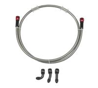 Flexible de frein Vis Banjo 0°/ 28°/ 90° ; Durite De Frein Tressée Argentée Transparente Pour Moto Tuyau D'embrayage Hydraulique Conduite D'huile Du Maître-cylindre(600mm)