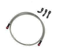 Flexible de frein Vis Banjo 0°/ 28°/ 90° ; Durite De Frein Tressée Argentée Transparente Pour Moto Tuyau D'embrayage Hydraulique Conduite D'huile Du Maître-cylindre(700mm)