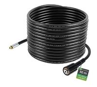 Flexible de nettoyage de tuyaux, 30m, 160-200 bar, adaptateur inclus, buses fixes + rotatives, compatible avec les nettoyeurs haute pression Kärcher K2, K3, K4, K5, K6, K7