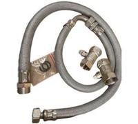 Flexible de raccord + vanne isolement - FRISQUET - F3AA40445 Argenté, gris métallique