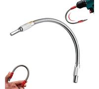 Flexible Drill Bit Extension, Hexagonal Shank Metal Flex Universal Extension Bit Holder, Bendable Drill Bit Extension, Versatile and Durable Drill Bit Screwdriver Extension Rod (Silver)