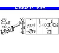 Flexible Du Frein Essieu Avant Gauche Pour CITROËN PEUGEOT 407 407 SW C5 C6