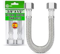 Flexible Eau 100 cm Femelle 3/8” x Femelle 1/2” DN8 DE13 - Tuyau Flexible Plomberie Fabriqué en Acier Inoxydable Température max 70°C Pression de Service 10 bar - MADE IN SPAIN - ONIX TECH