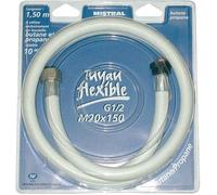 ProCani Flexible gaz Butane/Propane BC200EX28 2 m 10 ans embout mécanique Blanc