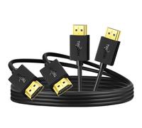 Flexible HDMI to HDMI Cable 0.3M Pack of 2,Slim and Flexible HDMI Cable Supports 3D 4K@60Hz/2160P/1080P (2 Pieces)