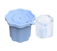 Flexible Ice Mold Cup, Reusable Cocktail Freezer Set, 3.34x3.34 inches Easy Release with Food Grade Material, Durable Silicone Cooling Container, Compact Modern Shape Design for Kitchen
