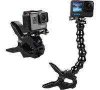 Flexible Jaws - Gooseneck Mount for GoPro Hero 13/Hero 12/Hero 11/Hero 10/9/8/7/6/5/4 Session Hero 3+ Hero 3, DJI osmo, Akaso, Insta 360, Arlo Pro Arlo Go