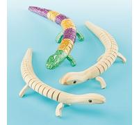 Flexible Jointed Wooden Lizards For Children To Paint & Decorate- Pack Of 3