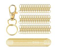 Flexible Keychain Hook Budle Ring Set 100pcs / Set Key Chains Metal Lobster Glaw Clasp With Annels Colliers de chien Backpacks DIY Doré
