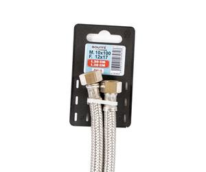 Flexible - Mâle 10x100 - Femelle 12x17 - Fileté - 300mm - DN8 BOUTTÉ