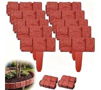 Flexible Plastic Garden Edging 2.5m - 10 Pcs Stone Effect Grey Border Fence, No-Dig Landscape Kit for Flower Beds, Walkways & Driveways