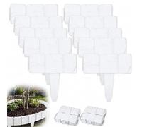 Flexible Plastic Garden Edging 2.5m - 10 Pcs Stone Effect Grey Border Fence, No-Dig Landscape Kit for Flower Beds, Walkways & Driveways