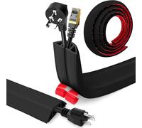 Flexible PVC Floor Protection Cable Floor Protection Cable for All Cables,Residential,Offices Plus (Black,4 cm x 3 m)