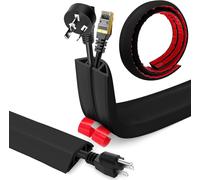 Flexible PVC Floor Protection Cable Floor Protection Cable for All Cables,Residential,Offices Plus (Black,4 cm x 1 m)