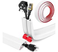 Flexible PVC Floor Protection Cable Floor Protection Cable for All Cables,Residential,Offices Plus (White,4 cm x 1 m)