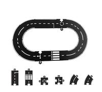 Flexible Race Track for Kids, Indestructible Rubber Road Puzzle Track for Creative STEM Play, Indoor Outdoor Montessori Car Track Puzzle (12 PCS)