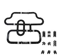 Flexible Race Track for Kids, Indestructible Rubber Road Puzzle Track for Creative STEM Play, Indoor Outdoor Montessori Car Track Puzzle (64 PCS)