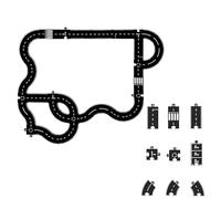 Flexible Race Track for Kids, Indestructible Rubber Road Puzzle Track for Creative STEM Play, Indoor Outdoor Montessori Car Track Puzzle (41 PCS)