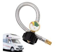 Flexible Régulateur Gaz pour Camping-Car - Manomètre De Du Tuyau À Gaz De Camping-Car,Accessoires De Cuisson De 38 Cm Facile À Installer Pour Bateau Camion Camping Voyage De