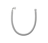 Flexible sanitaire 120cm FF 20x27 coude DN13 tresse/douille inox 1p