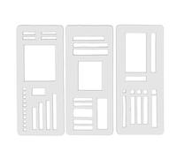Flexible Stencil, Scrapbook Template, Reusable 3 Pieces Drawing Tool Set, Ideal Journalers Space Organizers Pencils Gel Pens Markers, Planner Accessory for Students Projects, 5.12x1.97x0.04 Inches